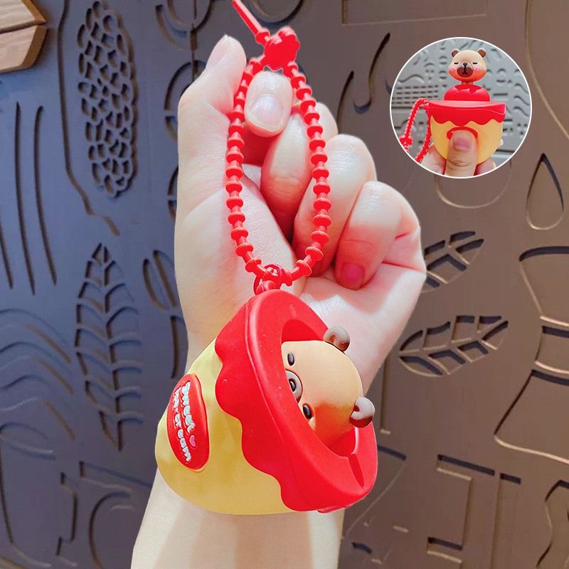 cartoon bubble blowing stress relief keychain backpack pendant couple car keychain