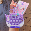 authentic sanrio cartoon beaded bracelet keychain, creative kuromi car & bag key chain doll pendant