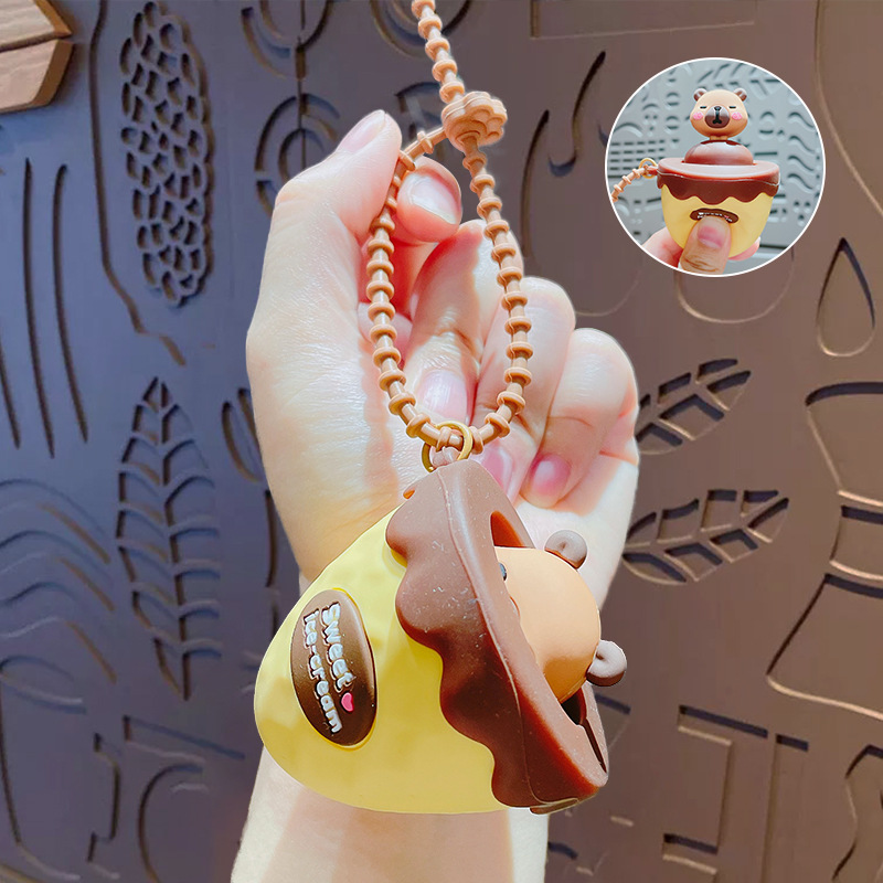 cartoon bubble blowing stress relief keychain backpack pendant couple car keychain