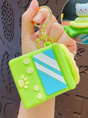 Cartoon bubble-blowing stress-relief keychain backpack pendant couple car keychain