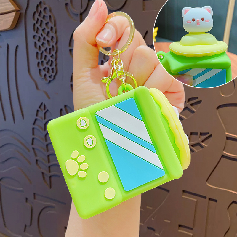 cartoon bubble blowing stress relief keychain backpack pendant couple car keychain