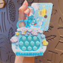 authentic sanrio cartoon beaded bracelet keychain, creative kuromi car & bag key chain doll pendant
