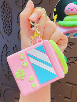Cartoon bubble-blowing stress-relief keychain backpack pendant couple car keychain