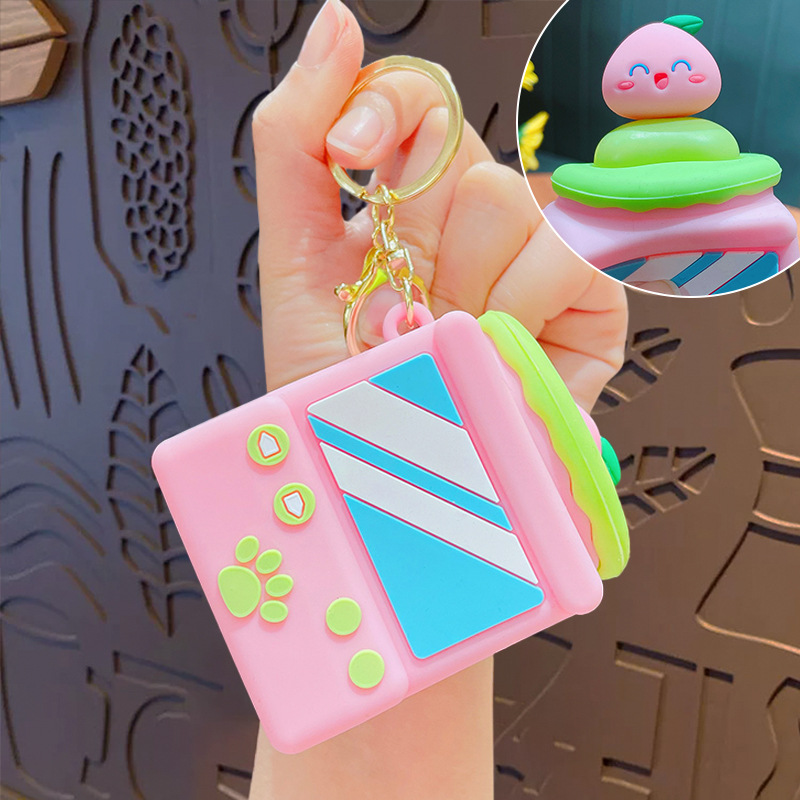 cartoon bubble blowing stress relief keychain backpack pendant couple car keychain