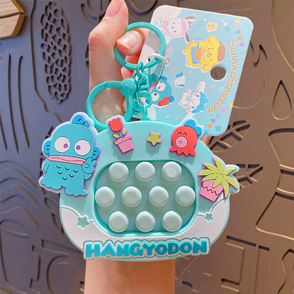 authentic sanrio cartoon beaded bracelet keychain, creative kuromi car & bag key chain doll pendant