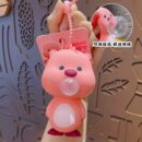 cartoon bubble blowing stress relief keychain backpack pendant couple car keychain
