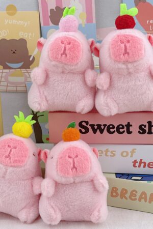 Guinea Pig Doll: School Bag Charm, Small Accessory, Plush Capybara Doll & Keychain