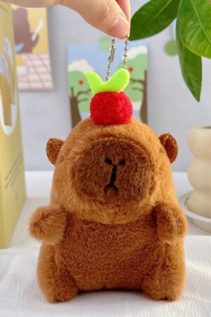Guinea Pig Doll: School Bag Charm, Small Accessory, Plush Capybara Doll & Keychain