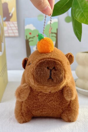 Guinea Pig Doll: School Bag Charm, Small Accessory, Plush Capybara Doll & Keychain