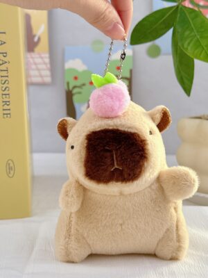 Guinea Pig Doll: School Bag Charm, Small Accessory, Plush Capybara Doll & Keychain