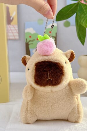 Guinea Pig Doll: School Bag Charm, Small Accessory, Plush Capybara Doll & Keychain