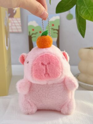 Guinea Pig Doll: School Bag Charm, Small Accessory, Plush Capybara Doll & Keychain