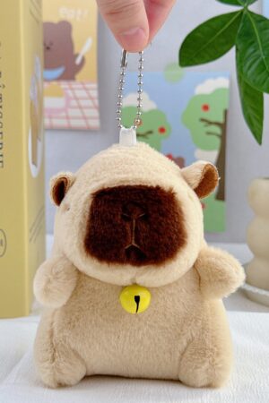 Guinea Pig Doll: School Bag Charm, Small Accessory, Plush Capybara Doll & Keychain