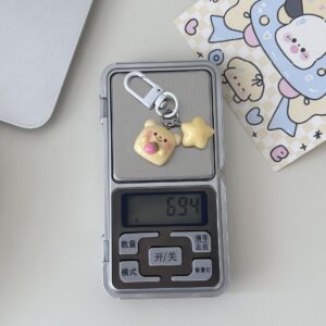 butter bear keychain small pendant book bag backpack ornament graduation gift key ring
