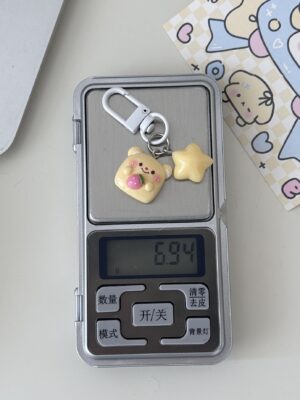 Butter Bear Keychain Small Pendant Book Bag Backpack Ornament Graduation Gift Key Ring