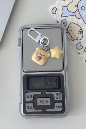Butter Bear Keychain Small Pendant Book Bag Backpack Ornament Graduation Gift Key Ring