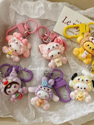 Cute Sanrio Keychain for School Bag, Backpack, Small Decoration, Gift for Best Friend, Keychain