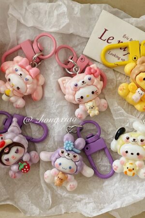 Cute Sanrio Keychain for School Bag, Backpack, Small Decoration, Gift for Best Friend, Keychain