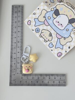 Butter Bear Keychain Small Pendant Book Bag Backpack Ornament Graduation Gift Key Ring