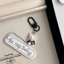 black kt cat keychain small pendant backpack bag decoration graduation gift for the whole class keychain