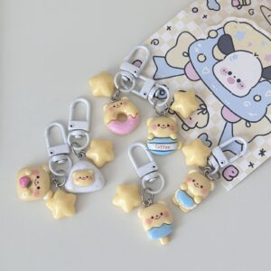 butter bear keychain small pendant book bag backpack ornament graduation gift key ring
