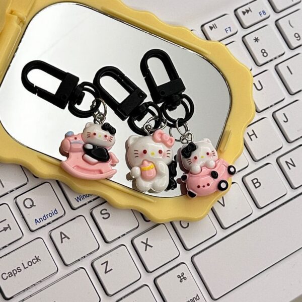 black kt cat keychain small pendant backpack bag decoration graduation gift for the whole class keychain