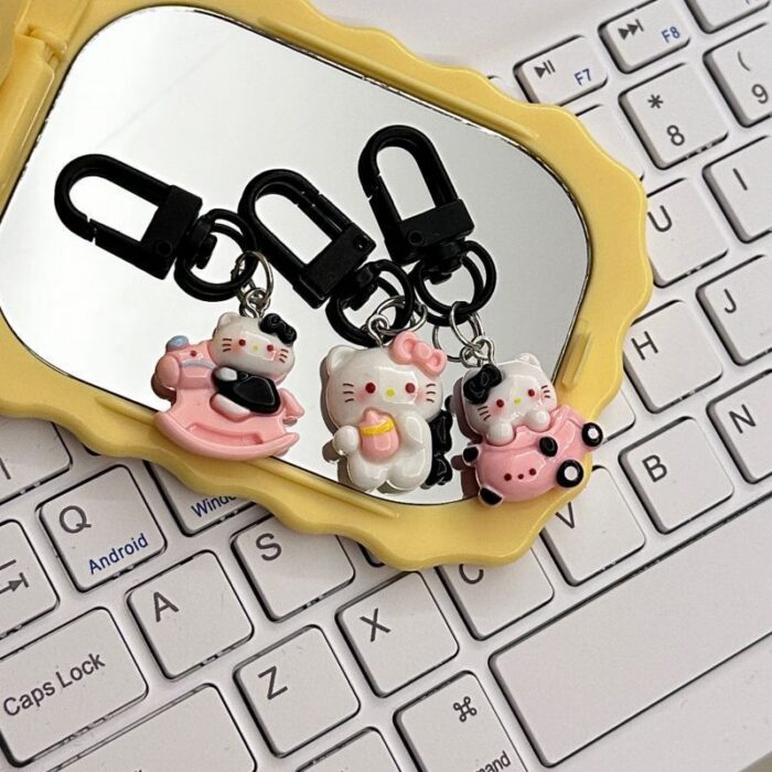 black kt cat keychain small pendant backpack bag decoration graduation gift for the whole class keychain