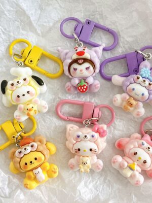 Cute Sanrio Keychain for School Bag, Backpack, Small Decoration, Gift for Best Friend, Keychain