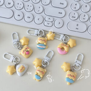 butter bear keychain small pendant book bag backpack ornament graduation gift key ring