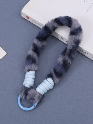 Autumn and winter leopard print plush rope phone lanyard
